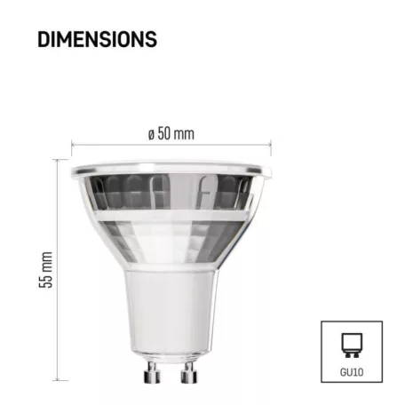 LED izzó Classic MR16 ezüst/ GU10 / 3 W (32 W) / 345 lm / Hideg fehér