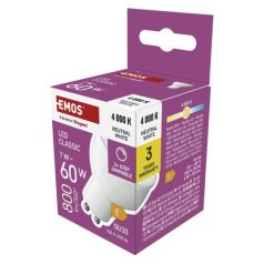   LED izzó Classic MR16 / GU10 / 7 W (60 W) / 800 lm / Természetes fehér / dimmelhető