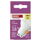 LED izzó Classic MR16 fehér/ GU10 / 1,3 W (16 W) / 150 lm / Meleg fehér