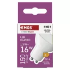 LED izzó Classic MR16 fehér/ GU10 / 1,3 W (16 W) / 150 lm / Természetes fehér