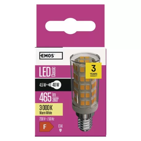 LED izzó páraelszívóba Classic JC / E14 / 4,5 W (40 W) / 465 lm / meleg fehér