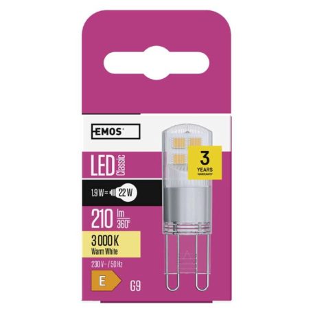 LED izzó Classic JC / G9 / 1,9 W (22 W) / 210 lm / meleg fehér