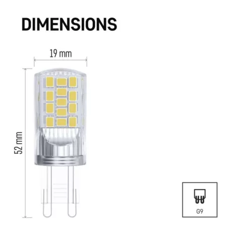 LED izzó Classic JC / G9 / 4 W (40 W) / 470 lm / természetes fehér