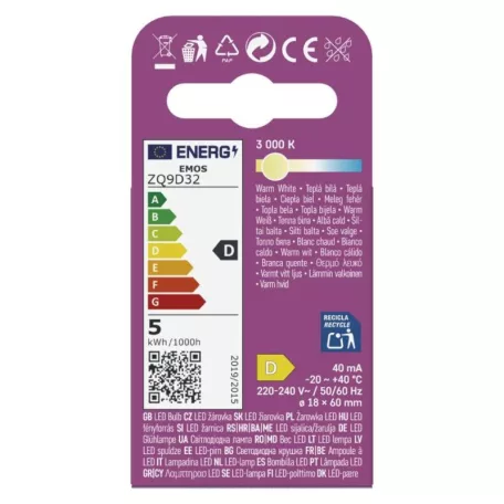 LED izzó Classic JC / G9 / 4,3 W (48 W) / 600 lm / Meleg fehér