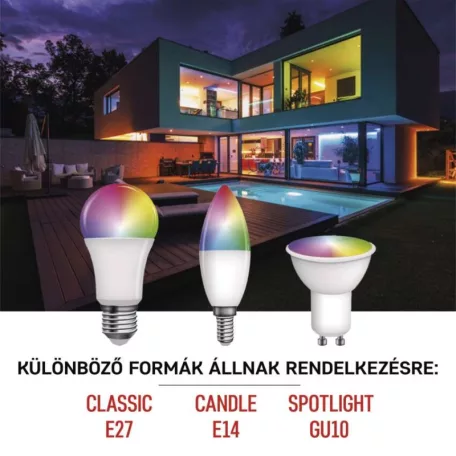 LED izzó GoSmart gyertya / E14 / 4,8 W (40 W) / 470 lm / RGB / dimmelhető / WiFi