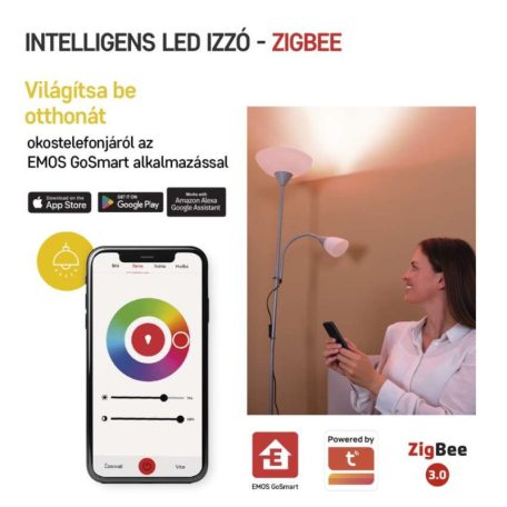 LED izzó GoSmart A60 / E27 / 9 W (60 W) / 806 lm / RGB / dimmelhető / Zigbee