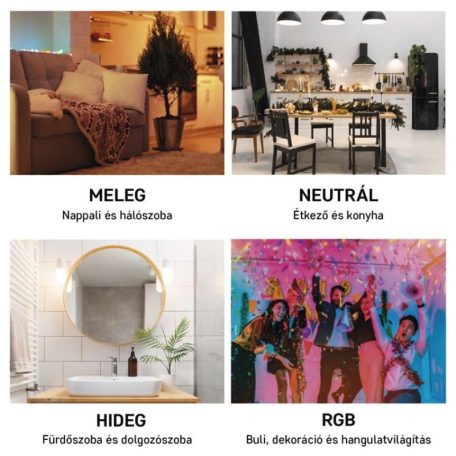 LED izzó GoSmart A60 / E27 / 9 W (60 W) / 806 lm / RGB / dimmelhető / Zigbee