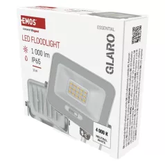   LED reflektor GLARO 10W, fehér, IP65, 1000 lm, természetes fehér