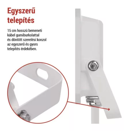 LED reflektor SIMPO 20W, fehér, IP65, 2000 lm, természetes fehér