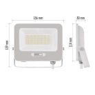 LED reflektor GLARO 30W, fehér, IP65, 3000 lm, természetes fehér
