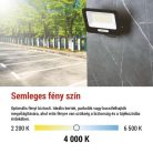 LED reflektor GLARO 50W, fekete, IP65, 5000 lm, természetes fehér