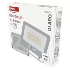   LED reflektor GLARO 50W, fehér, IP65, 5000 lm, természetes fehér