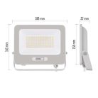 LED reflektor GLARO 50W, fehér, IP65, 5000 lm, természetes fehér