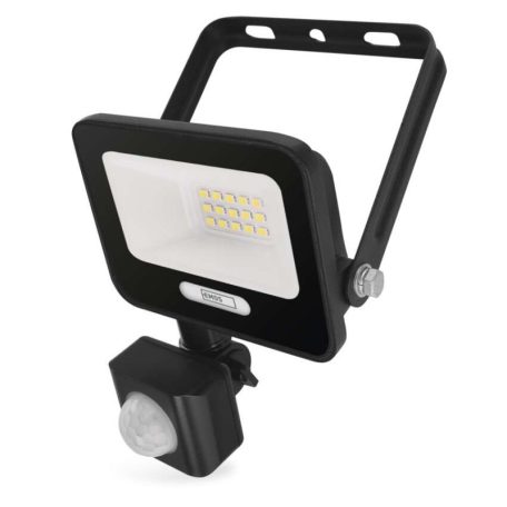 LED reflektor GLARO PIR 10 W, fekete, IP54, 1000 lm, természetes fehér