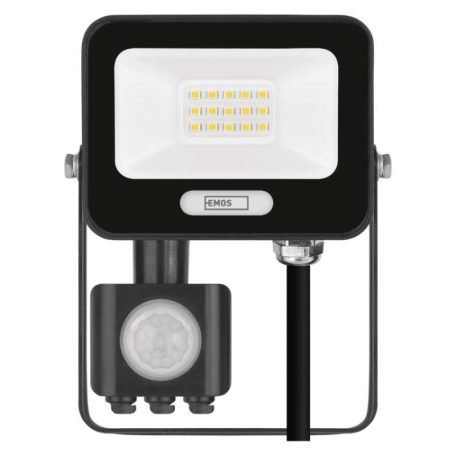 LED reflektor GLARO PIR 10 W, fekete, IP54, 1000 lm, természetes fehér