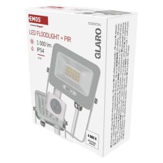   LED reflektor GLARO PIR 10 W, fehér, IP54, 1000 lm, természetes fehér
