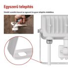 LED reflektor GLARO PIR 10 W, fehér, IP54, 1000 lm, természetes fehér