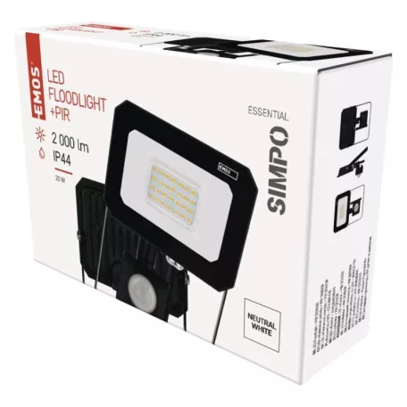 LED reflektor SIMPO PIR 20 W természetes fehér