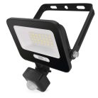 LED reflektor GLARO PIR 20 W, fekete, IP54, 2000 lm, természetes fehér