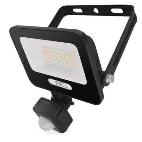 LED reflektor GLARO PIR 20 W, fekete, IP54, 2000 lm, természetes fehér