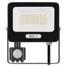 LED reflektor GLARO PIR 30 W, fekete, IP54, 3000 lm, természetes fehér