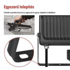 LED reflektor GLARO PIR 30 W, fekete, IP54, 3000 lm, természetes fehér