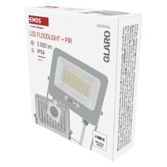   LED reflektor GLARO PIR 30 W, fehér, IP54, 3000 lm, természetes fehér