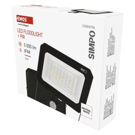 LED reflektor SIMPO PIR 50 W természetes fehér