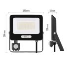 LED reflektor GLARO PIR 50 W, fekete, IP54, 5000 lm, természetes fehér