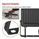 LED reflektor GLARO PIR 50 W, fekete, IP54, 5000 lm, természetes fehér