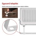 LED reflektor GLARO PIR 50 W, fehér, IP54, 5000 lm, természetes fehér