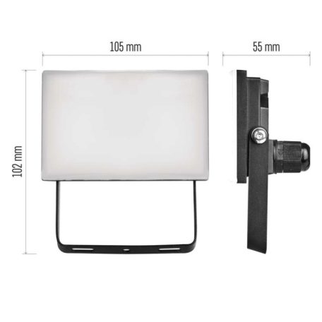 LED-es reflektor TAMBO, 10 W, 1000 lm, IP65, fekete
