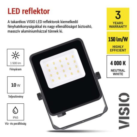 VISIO LED reflektor 10W természetes fehér