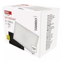 LED-es reflektor TAMBO, 20 W, 2000 lm, IP65, fekete