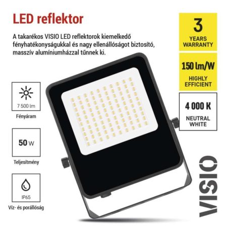 VISIO LED reflektor 50 W természetes fehér