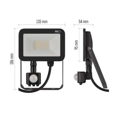 EMOS LED reflektor INOVO 20W 2200lm mozgásérzékelőve IP65 term. fehér