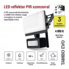 LED-es reflektor TAMBO EVO mozgásérzékelővel, 10 W, 1000 lm, IP44, fekete