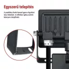 LED-es reflektor TAMBO EVO mozgásérzékelővel, 10 W, 1000 lm, IP44, fekete