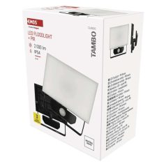   LED-es reflektor TAMBO mozgásérzékelővel, 20 W, 2000 lm, fekete