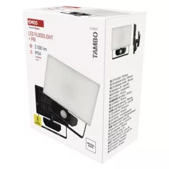   LED-es reflektor TAMBO mozgásérzékelővel, 20 W, 2000 lm, fekete