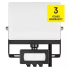 LED-es reflektor TAMBO EVO mozgásérzékelővel, 20 W, 2000 lm, IP44, fekete