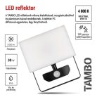 LED-es reflektor TAMBO mozgásérzékelővel, 30 W, 3000 lm, fekete