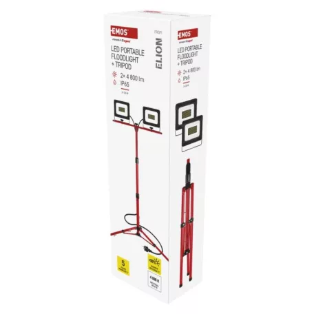 EMOS ELION LED reflektor 2×30W + háromlábú állvány