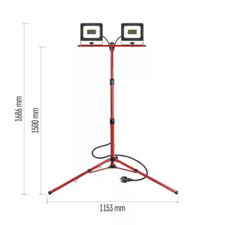 EMOS ELION LED reflektor 2×30W + háromlábú állvány