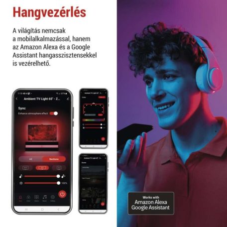 GoSmart Ambient LED RGB világítás TV-hez 65“ (164 cm)