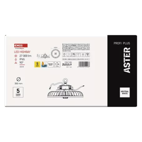 EMOS LED HIGHBAY ipari mennyezeti lámpa ASTER 150W IP65 90°