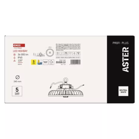EMOS LED HIGHBAY ipari mennyezeti lámpa ASTER 200W IP65 120°