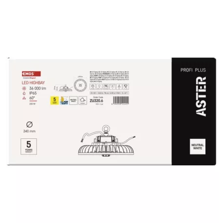 EMOS LED HIGHBAY ipari mennyezeti lámpa ASTER 200W IP65 90°