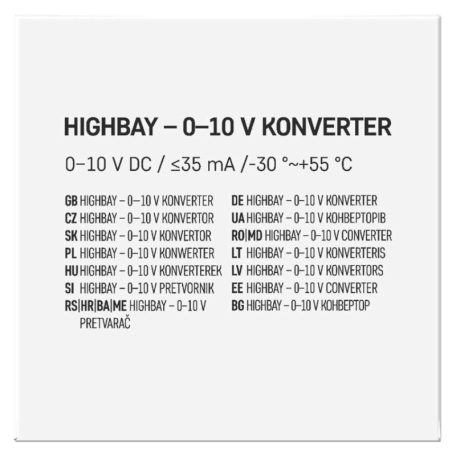 Konvertorek 0–10 V mert HIGHBAY