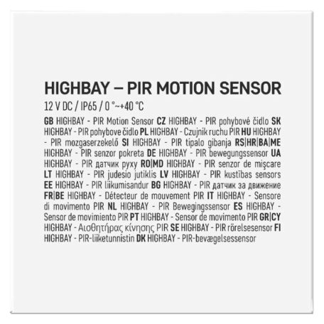 HIGHBAY- PIR mozgaserzekelő